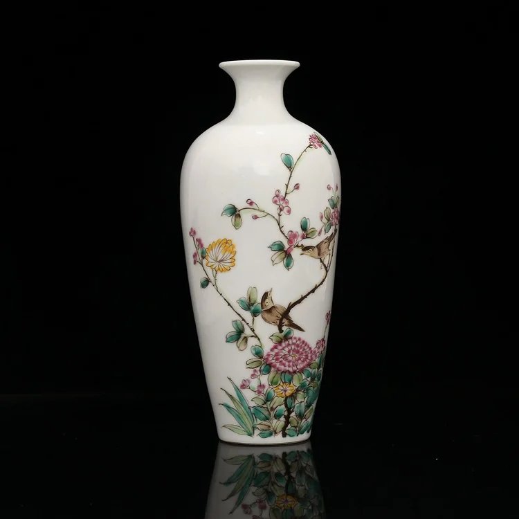 Flower Patterned Ceramic Vase