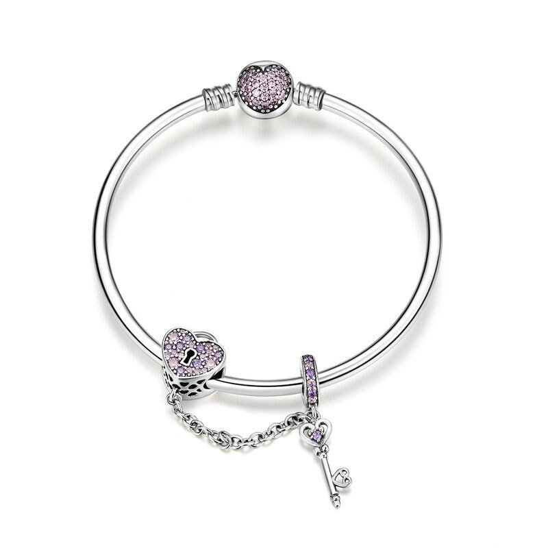 Fashion 925 Silver Charm Bangle