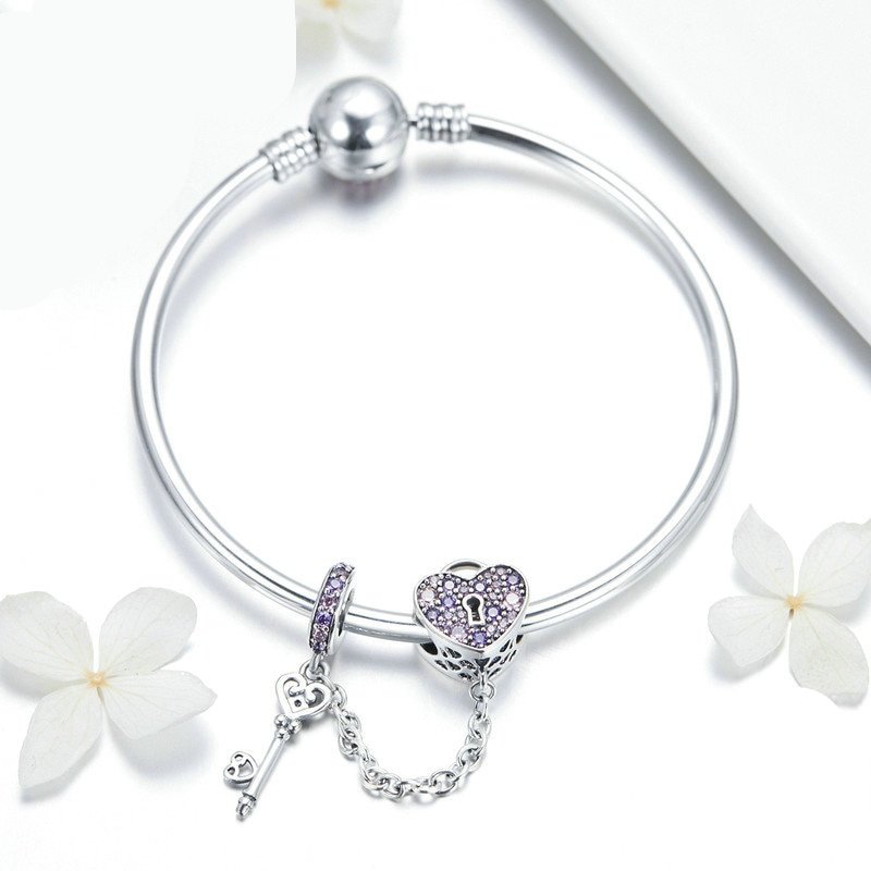 Fashion 925 Silver Charm Bangle