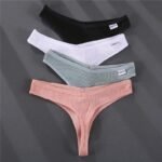 Set de Tangas de Mujer de Color Liso – Ropa Interior Femenina para Verano